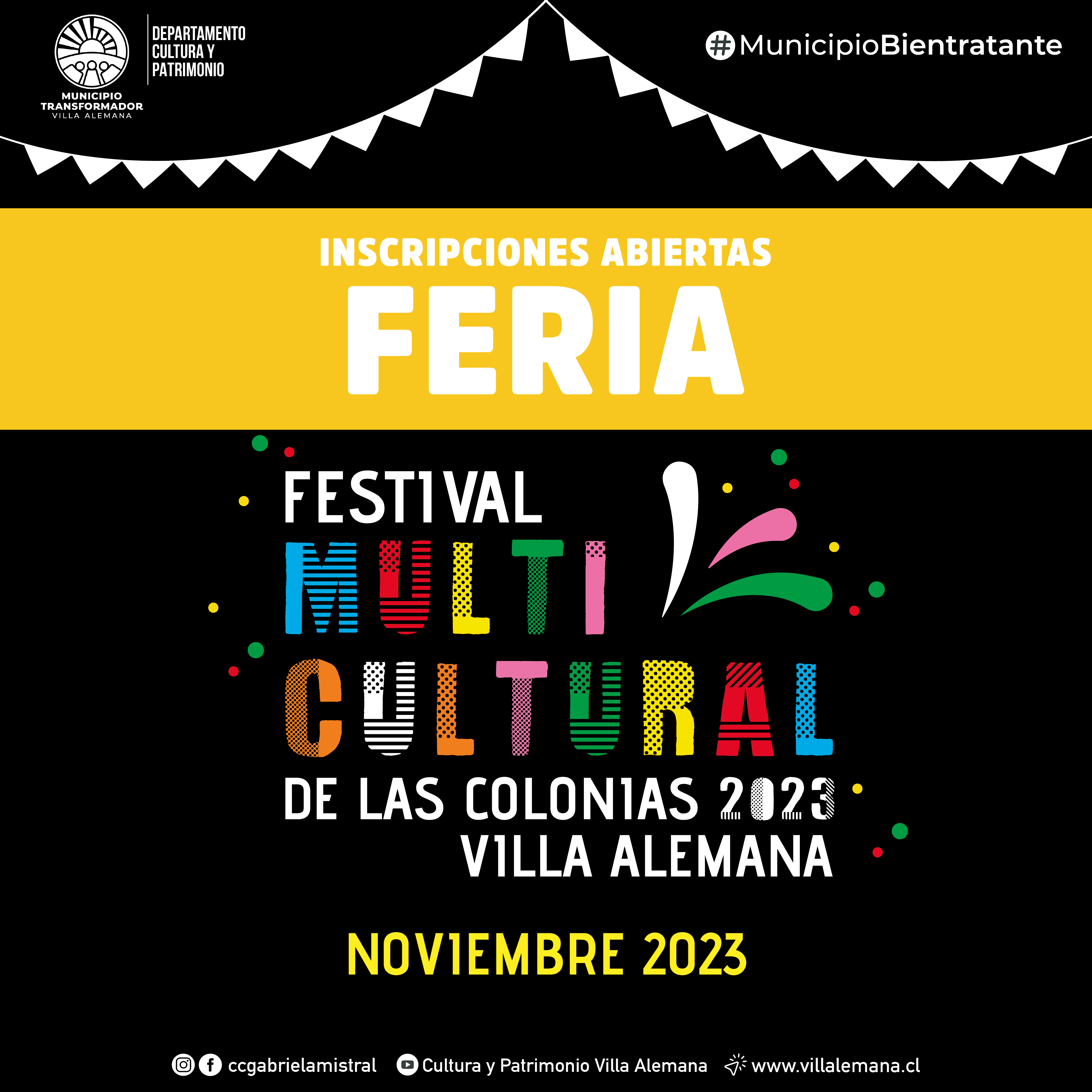 Inscripciones : Feria Festival MultiCultural de las Colonias 2023 – Villa Alemana